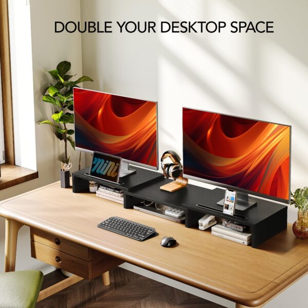 28374a06-5727-4d6f-8a8c-49a274305c2f.jpg Adjustable Dual Monitor Stand with Storage (2-Slot)
