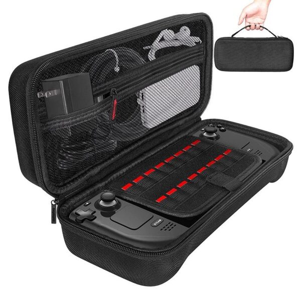 TBD0603196901A_d6a48eea-d586-4b9b-9816-dca87db663ff.jpg NNEIDS Steam Deck Handheld Console Storage Bag - Hard Eva Oxford Cloth - Black