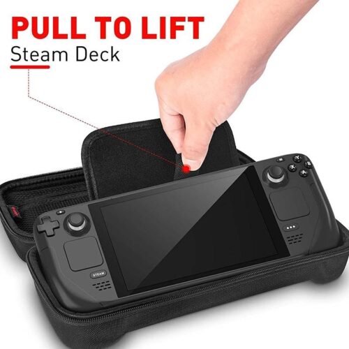 TBD0603196901_B1.jpg NNEIDS Steam Deck Handheld Console Storage Bag - Hard Eva Oxford Cloth - Black