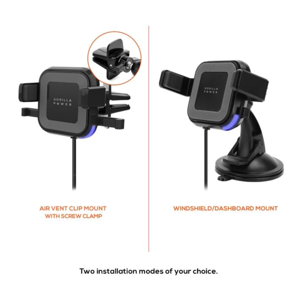 V186-MB-WCS-02-27435-04.jpg NNEDSZ mbeat Gorilla Power 10W Wireless Car Charger With 2.4A USB Charging, Air Vent Clip & Windshield Stand