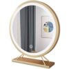 V324-CS-HOMIRGD403-GOLD-LED-DESK-MIRRO-1-00.jpg NNEDSZ Touch Screen Table Desktop LED Light Vanity Mirror Makeup Mirror Round Mirror 40cm