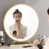 V324-CS-HOMIRGD403-GOLD-LED-DESK-MIRRO-2-01.jpg NNEDSZ Touch Screen Table Desktop LED Light Vanity Mirror Makeup Mirror Round Mirror 40cm