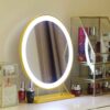 V324-CS-HOMIRGD403-GOLD-LED-DESK-MIRRO-4-03.jpg NNEDSZ Touch Screen Table Desktop LED Light Vanity Mirror Makeup Mirror Round Mirror 40cm