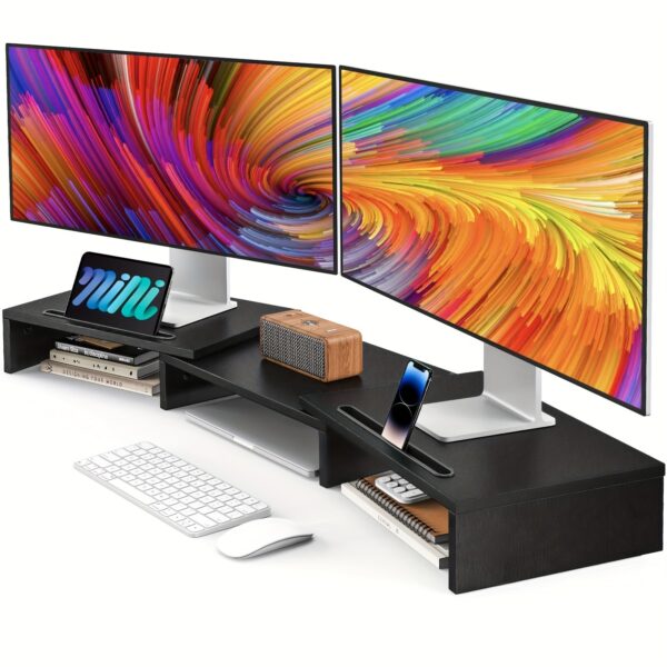 c96906a8-b7f2-4e30-a8b7-9e14b1171391.jpg Adjustable Dual Monitor Stand with Storage (2-Slot)