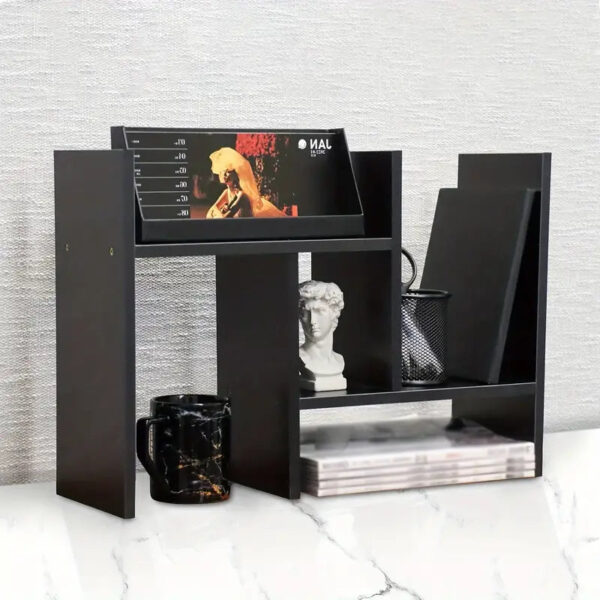 fb5cfa670353ec1ae7450f2287154888.jpg Adjustable Wood Bookshelf: Classic Desk Organizer & Storage Rack